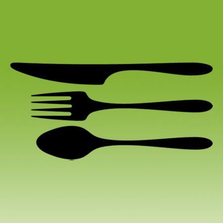 Cutlery Set Knife Spoon and Fork on Decal